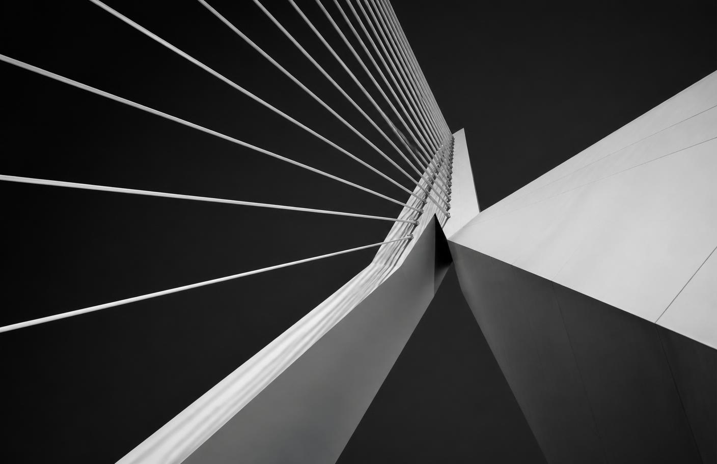 Structure de pont en noir et blanc